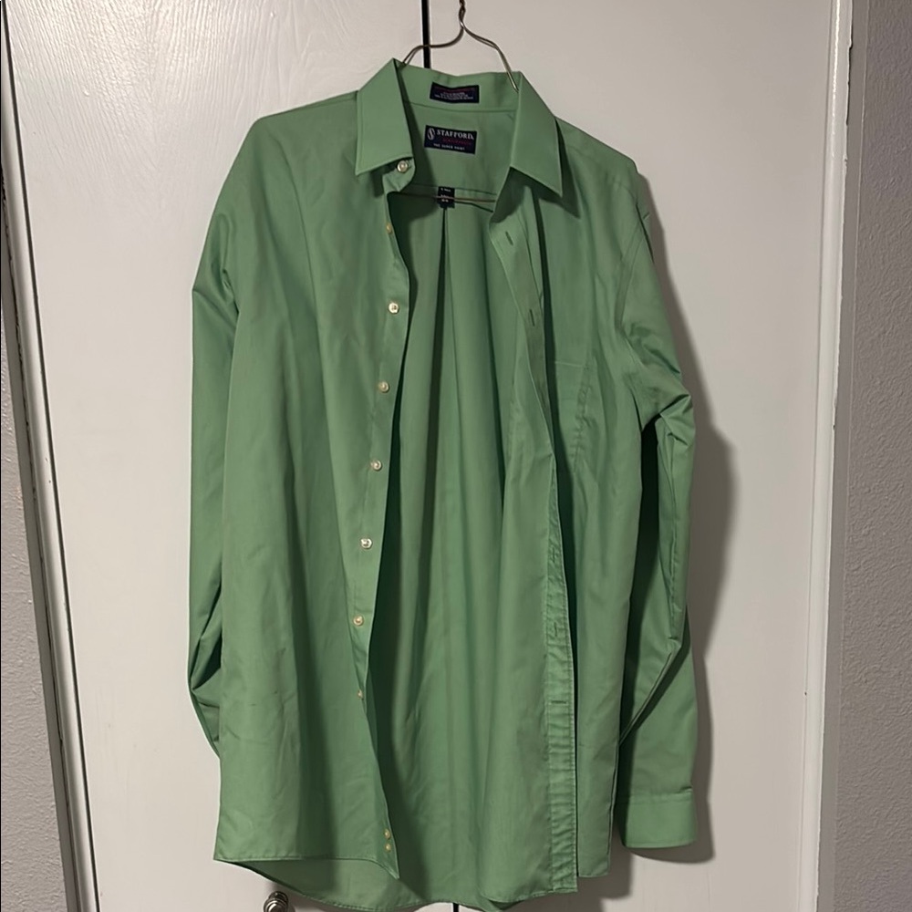 Stafford Green Casual Button Down Shirt